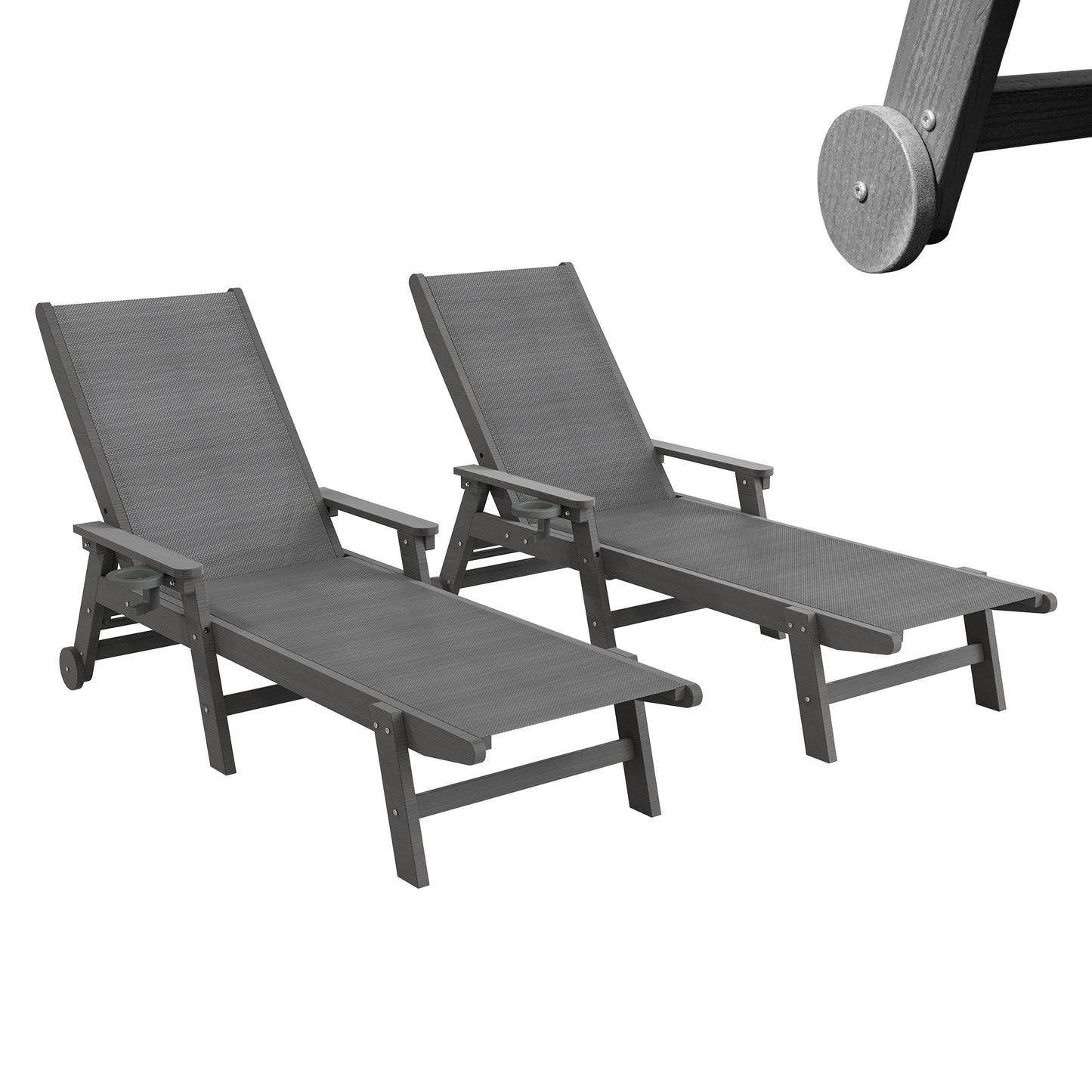 Durable Outdoor Pool Lounge Chair Set Of Two