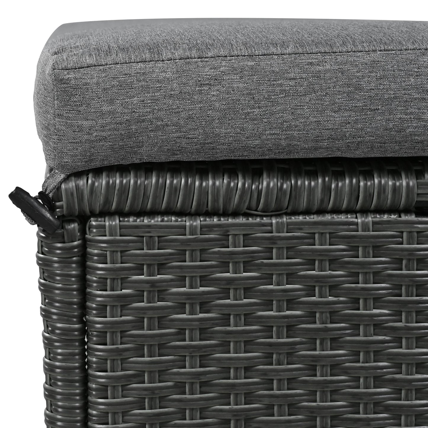 Tomax 5-Piece Outdoor Patio Rattan Sofa Set gray cushions and dark wicker on Tampa Home & Garden Store