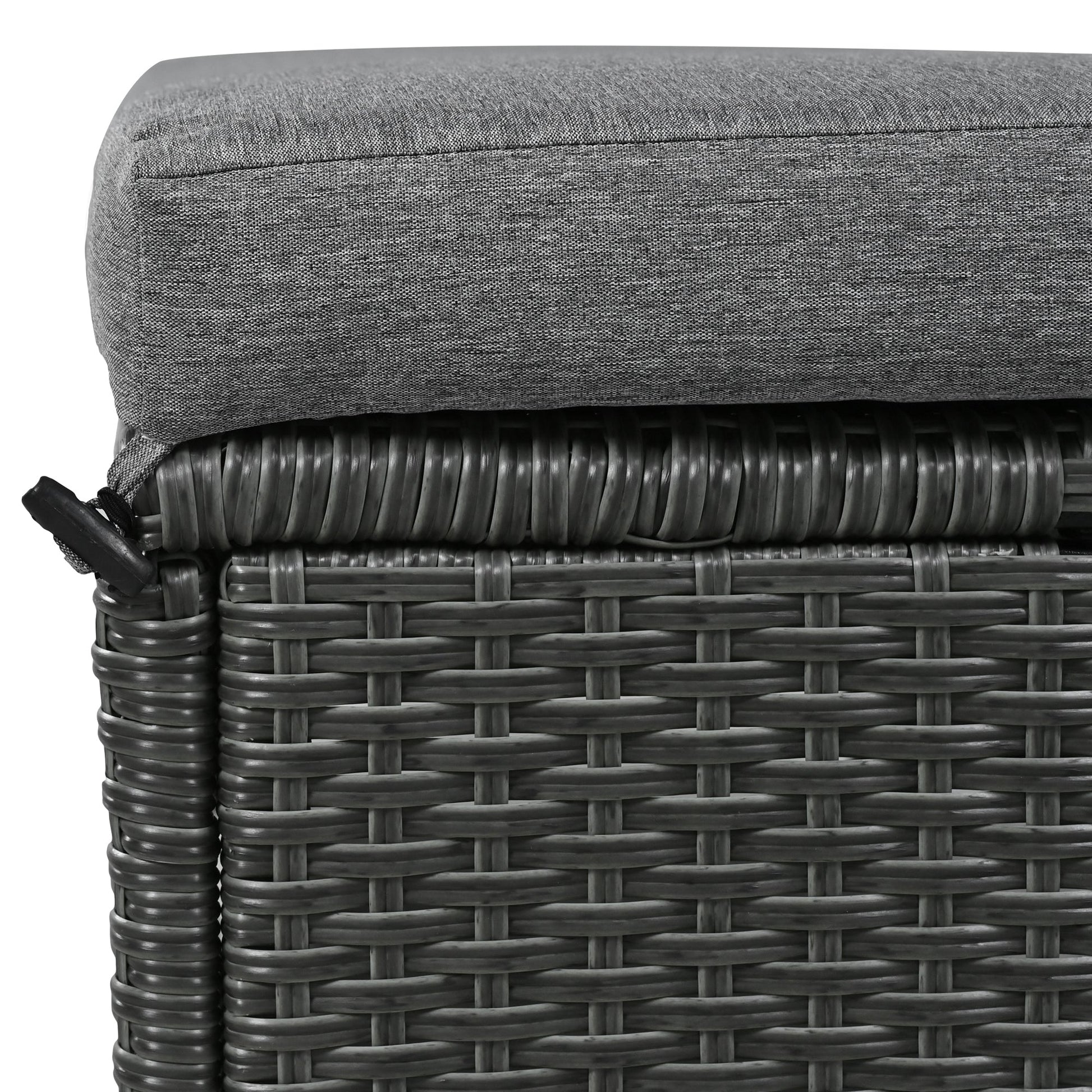 Tomax 5-Piece Outdoor Patio Rattan Sofa Set gray cushions and dark wicker on Tampa Home & Garden Store