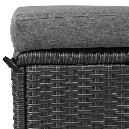 Tomax 5-Piece Outdoor Patio Rattan Sofa Set gray cushions and dark wicker on Tampa Home & Garden Store