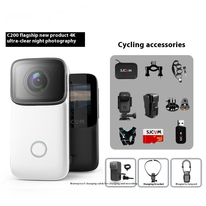 Thumb Sports Camera Anti-shake HD Camera white action cam with black rear and accessories on Tampa Home & Garden Store