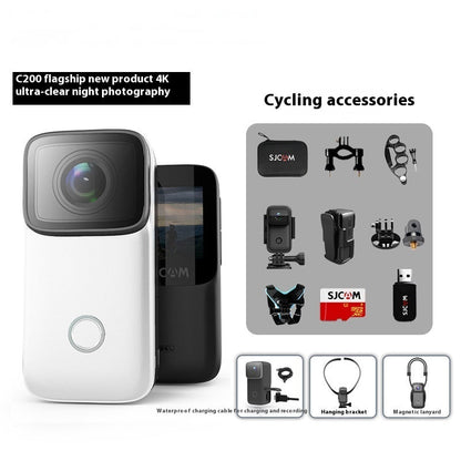 Thumb Sports Camera Anti-shake HD Camera white action cam with black rear and accessories on Tampa Home & Garden Store