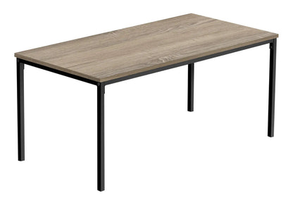 Rectangular coffee table by Unique Piece Furniture with light oak top and black metal legs on Tampa Home & Garden Store