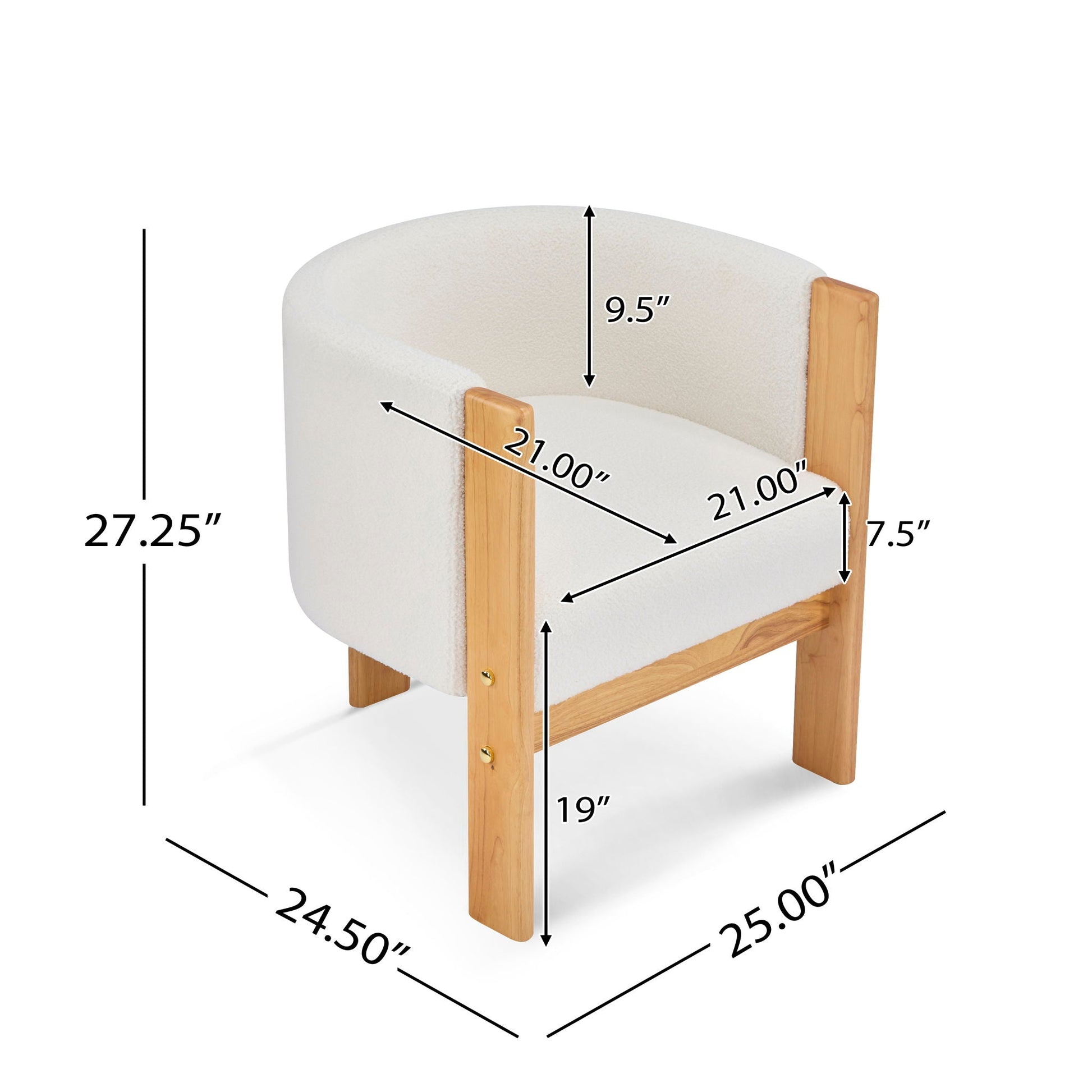 HouseOfZazla modern dining chairs set with beige upholstered seats and light wood legs 2-piece on Tampa Home & Garden Store