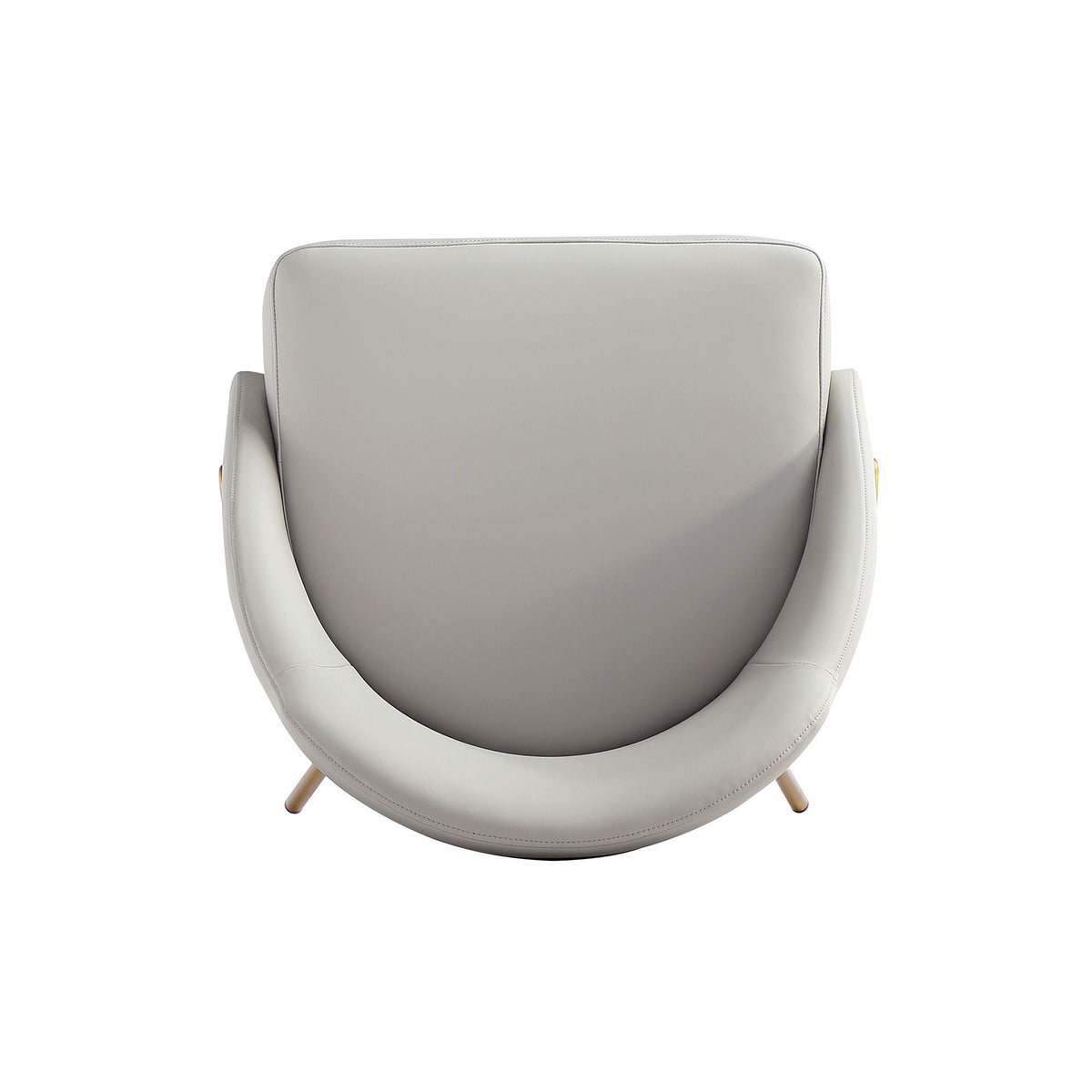 Upholstered dining chair with curved back in light gray faux leather and high-density foam on Tampa Home & Garden Store