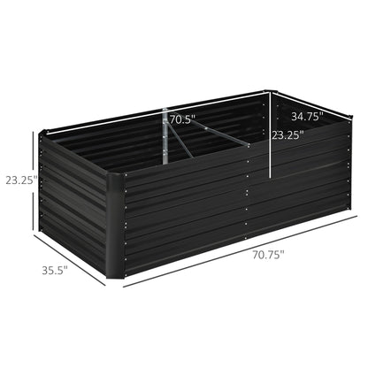 Galvanized raised garden bed kit in black with reinforcing bars by HouseOfZazla on Tampa Home & Garden Store