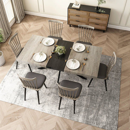Retro Stretch Dining Table With Embossed Plate