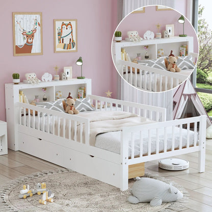 Bed With Headboard Storage and Under Bed Drawers