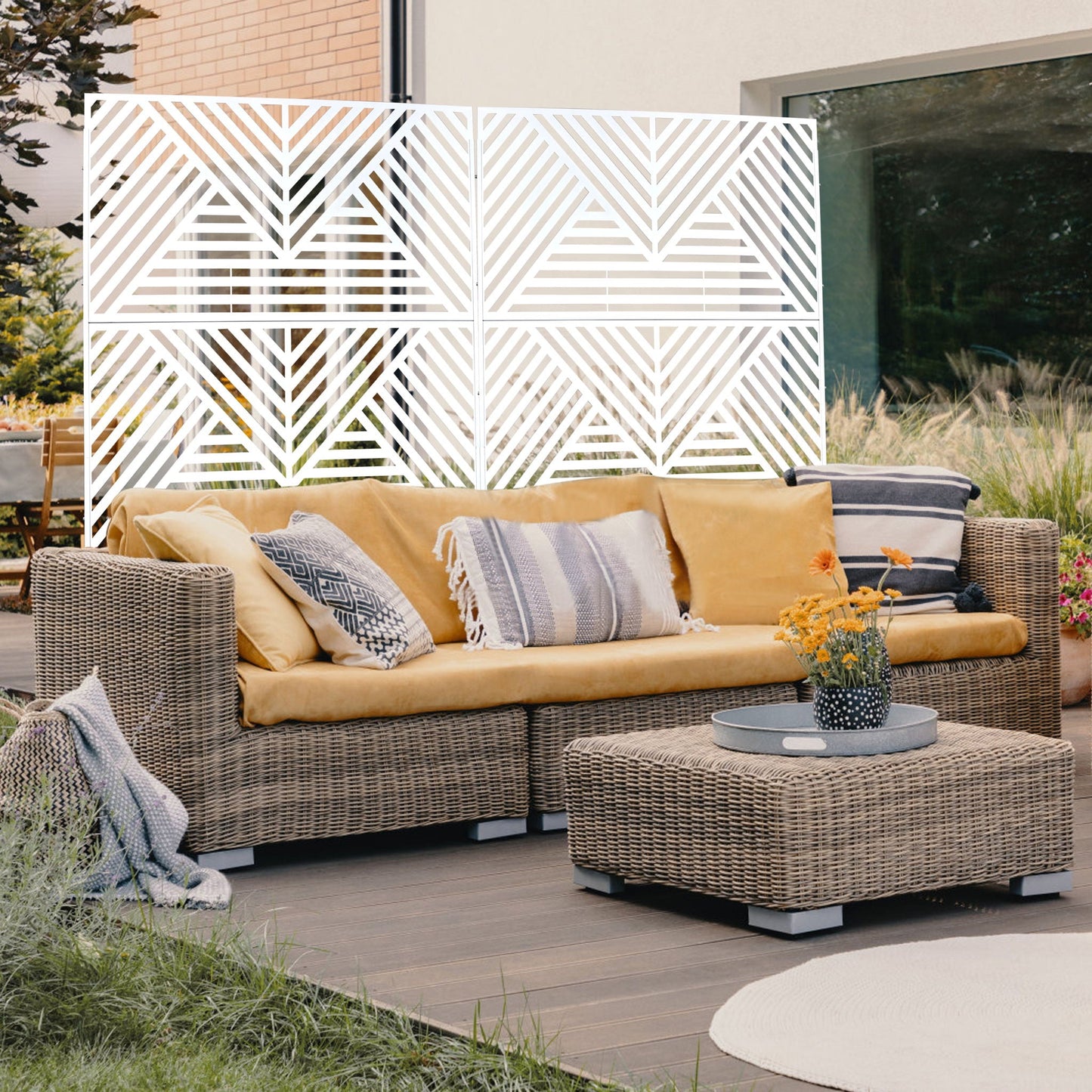 Freestanding Metal Privacy Screen and Stand