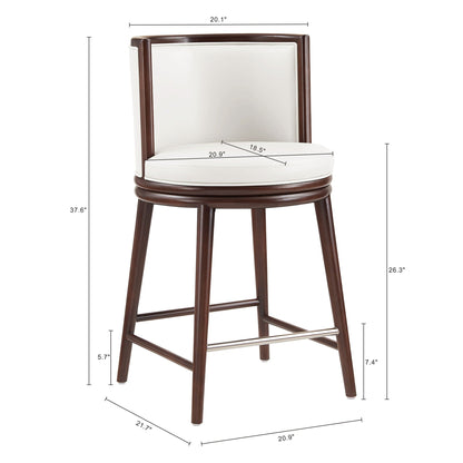 Evalyn Counter Stool HouseOfZazla upholstered seat and dark wood frame, counter height on Tampa Home & Garden Store