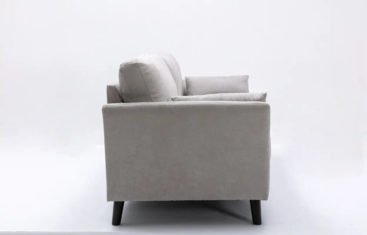 Damian Woven Fabric Sofa with Accent Pillows