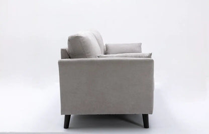 Damian Woven Fabric Sofa with Accent Pillows