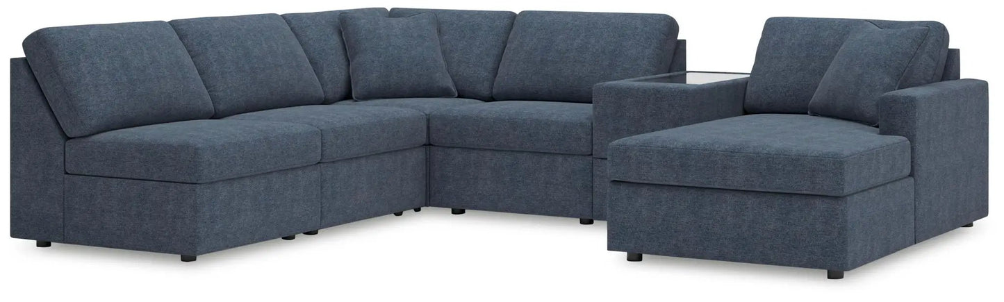 Modmax Sectional Ink blue fabric with chaise by Unique Piece Furniture on Tampa Home & Garden Store