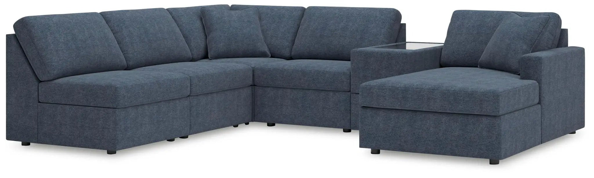 Modmax Sectional Ink blue fabric with chaise by Unique Piece Furniture on Tampa Home & Garden Store