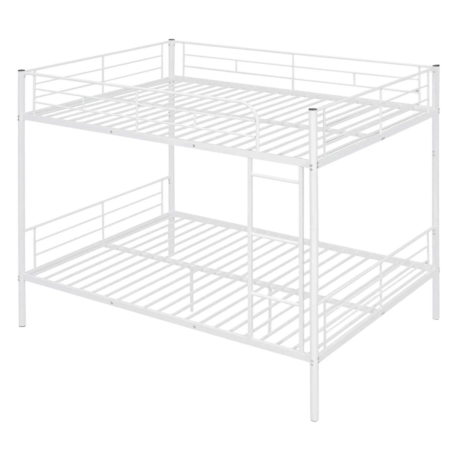 White steel construction bunk bed with guard rails and slatted base by Unique Piece Furniture on Tampa Home & Garden Store