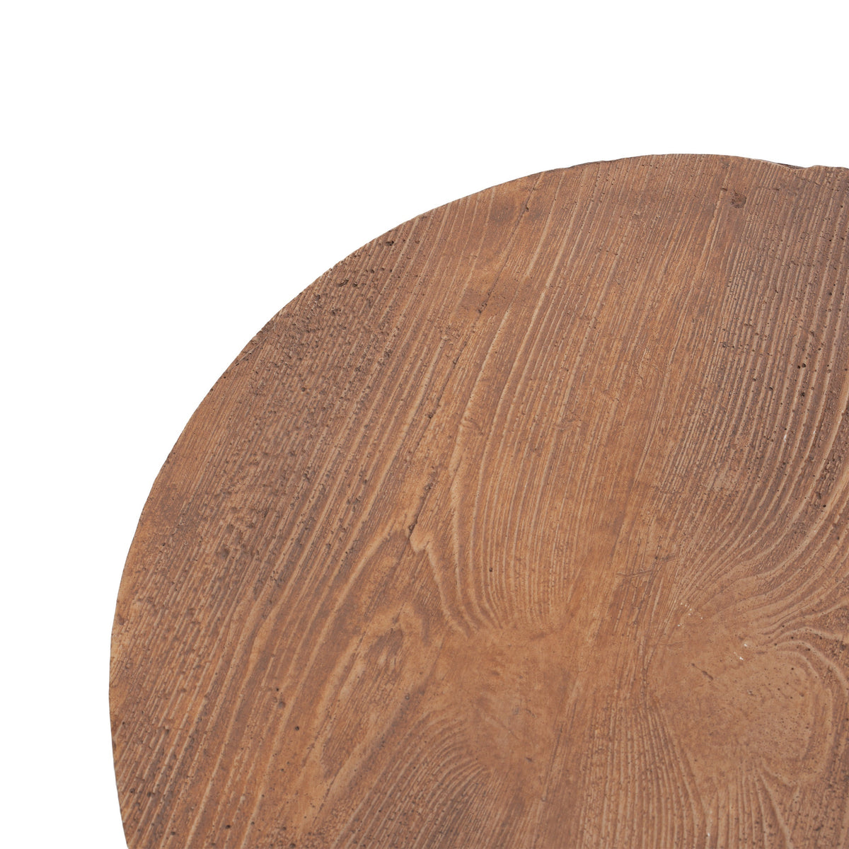 Iris Outdoor Patio Three-Legged Wood-Grain Side Table with brown finish by HouseOfZazla on Tampa Home & Garden Store