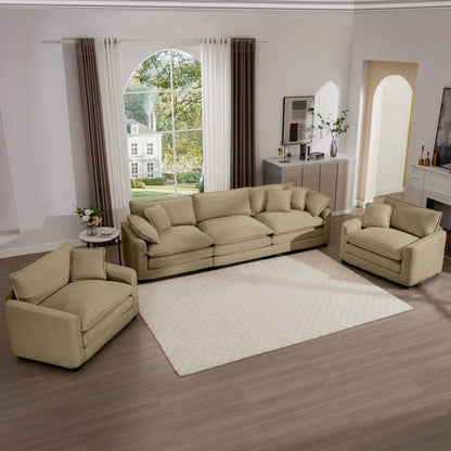 Elegant Sectional Sofa Set with Deep Seats