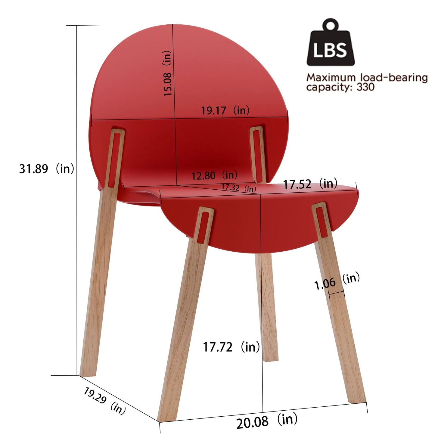 4 Piece Set Of Single Chairs With A Folding Square Table red plastic chairs with wood legs on Tampa Home & Garden Store