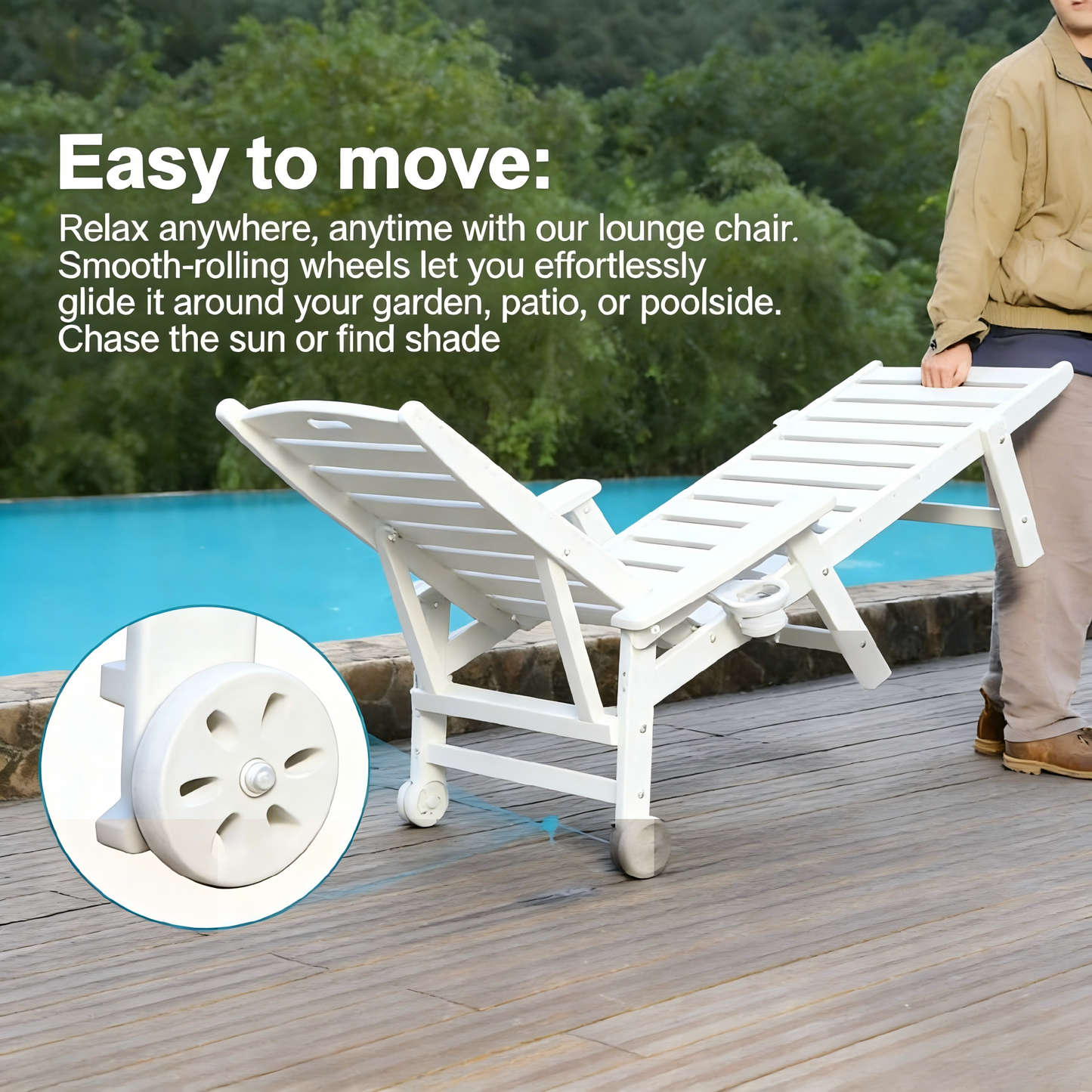 Durable HDPE Chaise Lounge Chair for Outdoor Use