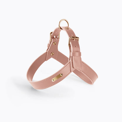 Pet Zen pink vest-style dog and cat chest harness with gold hardware and adjustable straps on Tampa Home & Garden Store