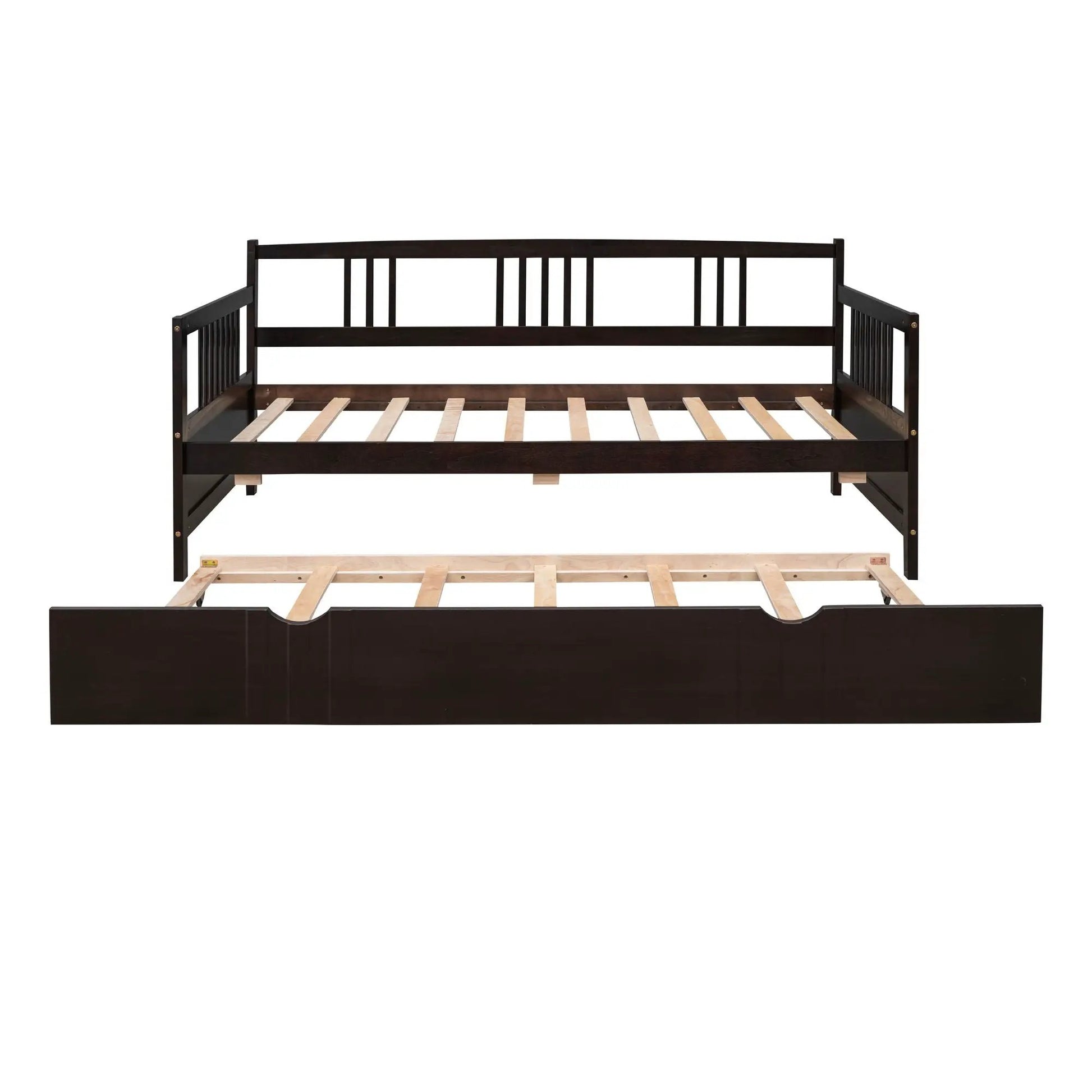 Multifunctional Modern Daybed, dark wood storage frame with slatted base on Tampa Home & Garden Store