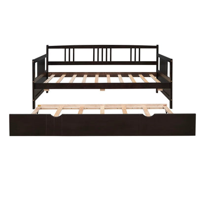 Multifunctional Modern Daybed, dark wood storage frame with slatted base on Tampa Home & Garden Store