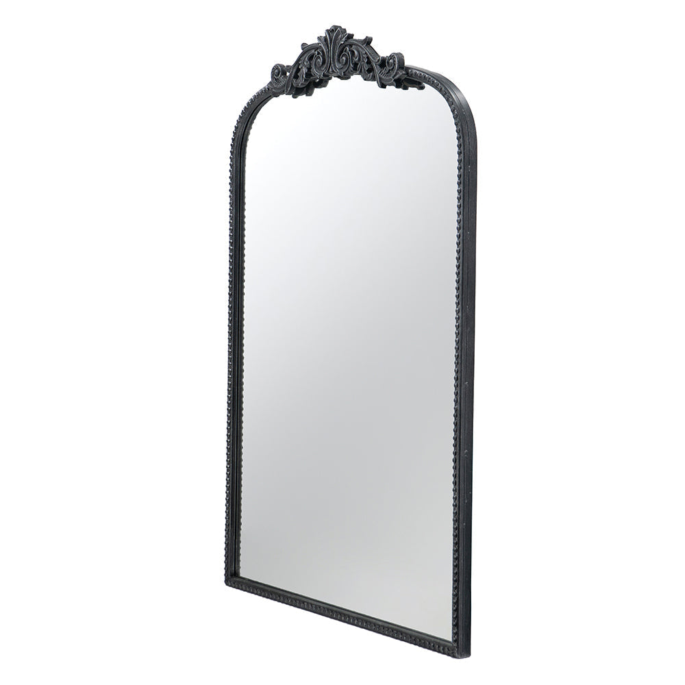 The Baroque Ébonisé Grand Wall Mirror by HouseOfZazla, mirror with black carved frame on Tampa Home & Garden Store