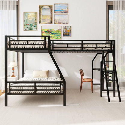Twin Over Full Bunk Bed With Loft Desk L Shaped