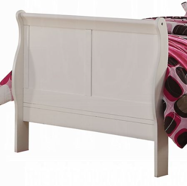 Louis Philippe III white finish full bed frame with curved headboard and paneled footboard on Tampa Home & Garden Store