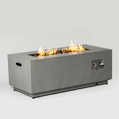 Propane gas fire pit table gray with glass wind guard by HouseOfZazla on Tampa Home & Garden Store