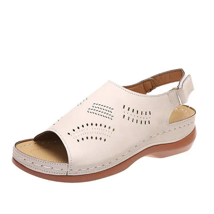 Hollow Back Buckle Fish Mouth Vintage Shoes