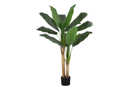55in tall artificial banana plant with realistic green leaves in a black pot on Tampa Home & Garden Store