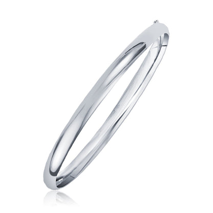 Classic Bangle in 14k White Gold, 6.0mm width, polished bracelet by Bids.com on Tampa Home & Garden Store