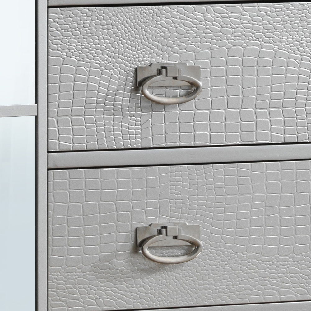 Sleek contemporary accent chest in pearl silver with two drawers, HouseOfZazla on Tampa Home & Garden Store