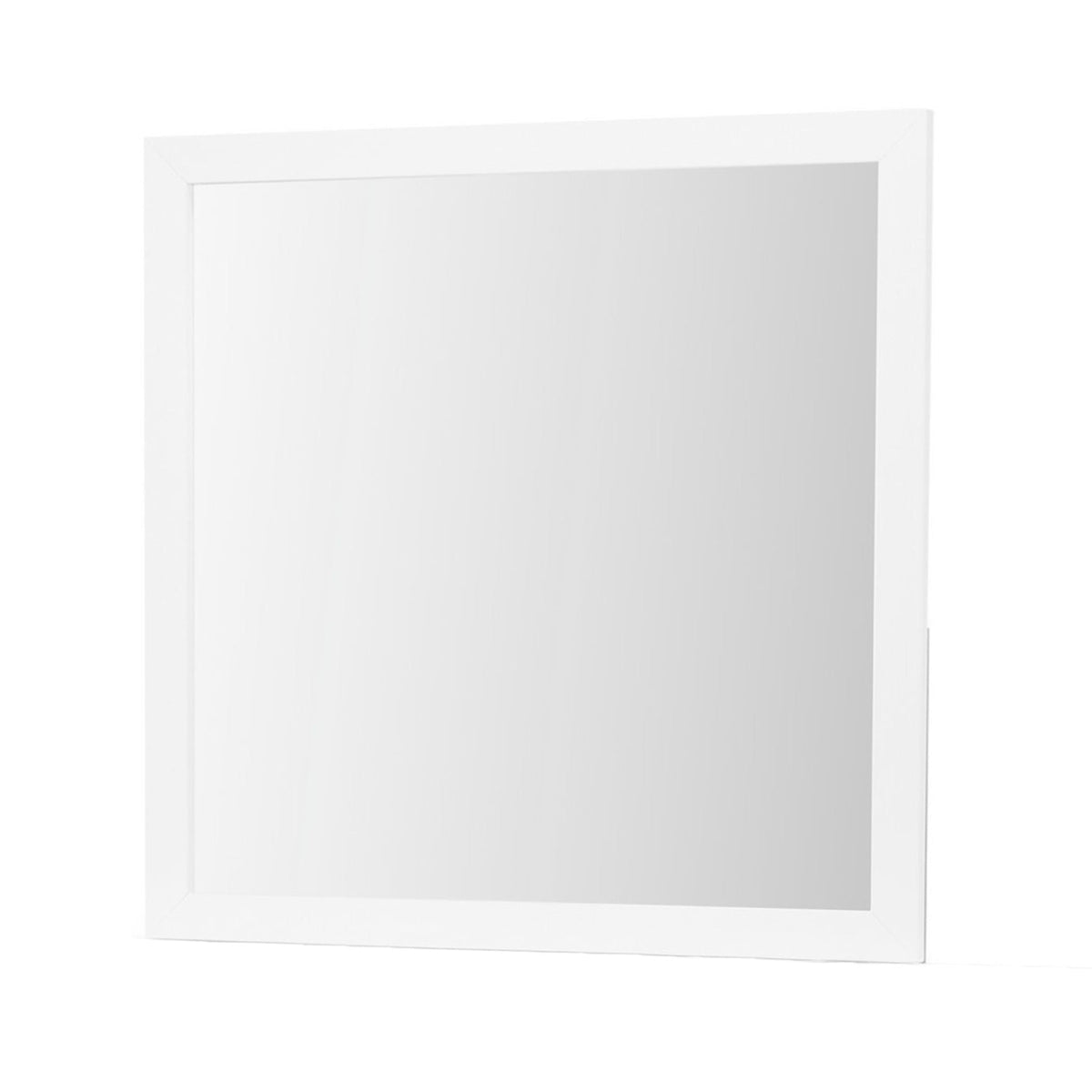White mirror with sleek frame and acrylic hardware, 39.56 in W, HouseOfZazla mirrors on Tampa Home & Garden Store