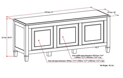 Connaught Handcrafted Storage Bench Trunk