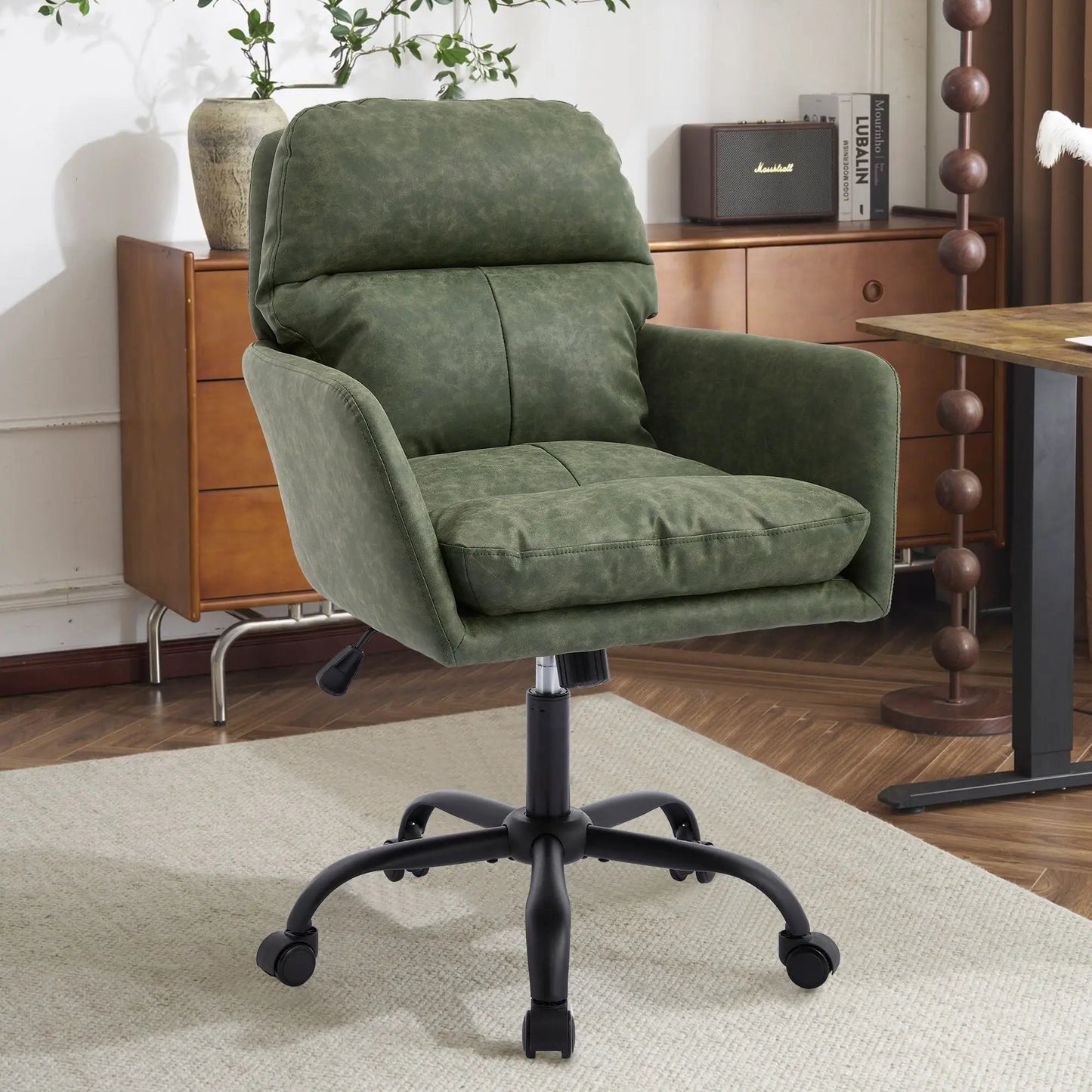 Office chair Unique Piece Furniture swivel chair, green suede upholstery, adjustable height on Tampa Home & Garden Store