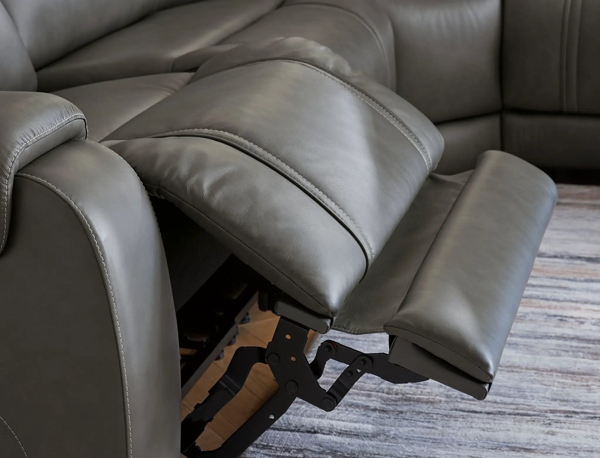 5Z Pittson Power Reclining Sectional gray leather upholstery by Unique Piece Furniture on Tampa Home & Garden Store