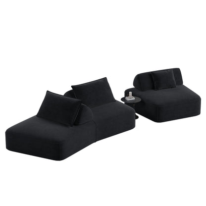 Modern Luxury Oversized Modular Sectional Sofa Set, black fabric 2-piece by HouseOfZazla on Tampa Home & Garden Store