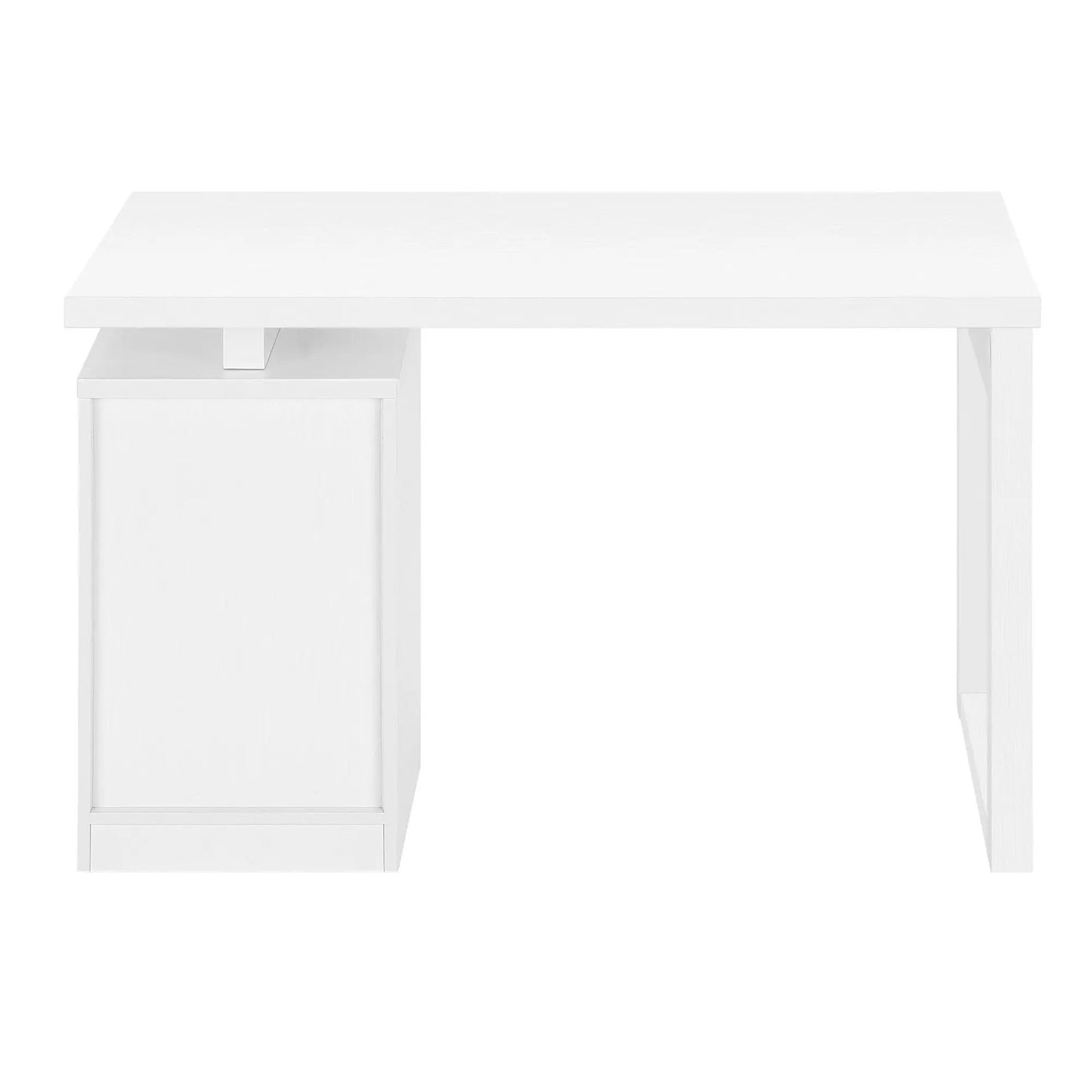 White wooden writing desk with left storage cabinet, two-piece set Unique Piece Furniture on Tampa Home & Garden Store