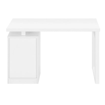 White wooden writing desk with left storage cabinet, two-piece set Unique Piece Furniture on Tampa Home & Garden Store