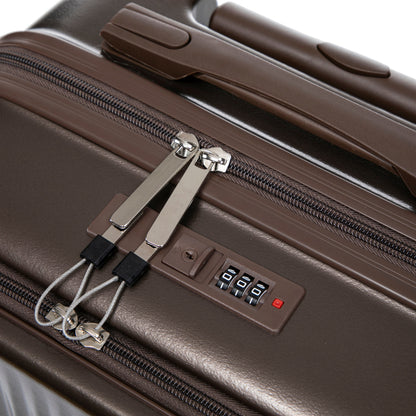 14' & 20' ABS Spinner Wheel Luggage Set brown zippers with cosmetic case by HouseOfZazla on Tampa Home & Garden Store