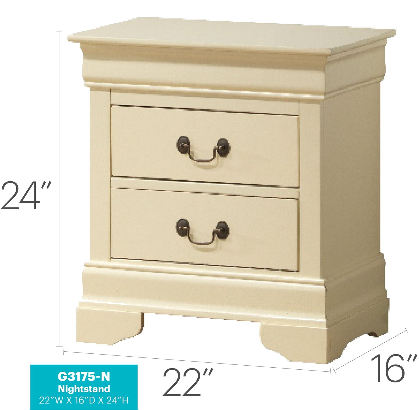 Louis Philippe Nightstand in Wood Veneer
