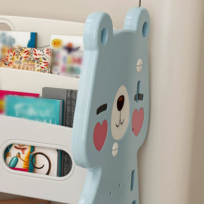 Kids Toy Storage Organizer with 2 Tier Bookshelf
