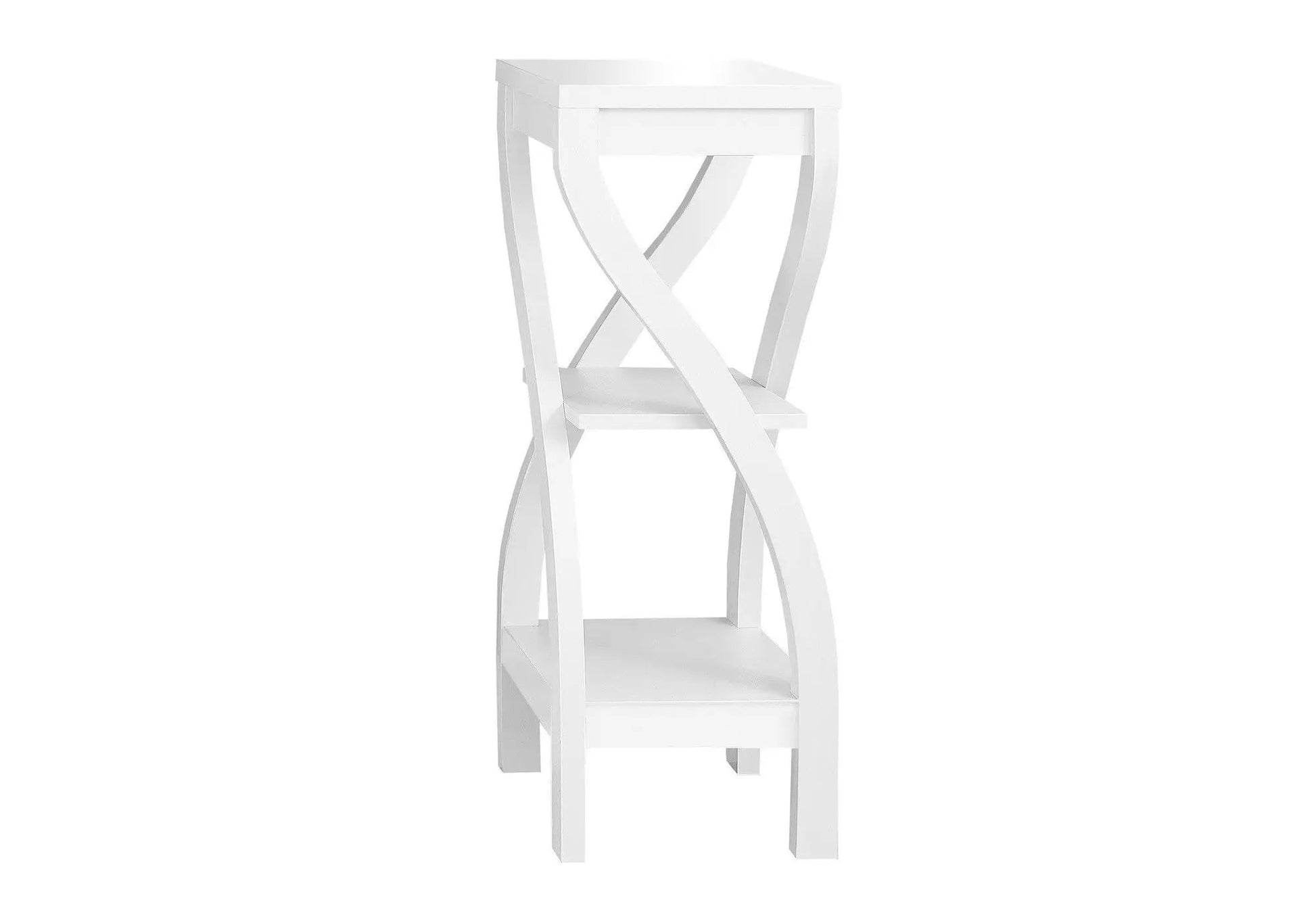 Accent table white square top with crisscross X legs, modern contemporary style on Tampa Home & Garden Store