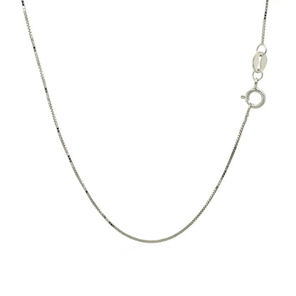 14k white gold box chain necklace 0.6mm, spring ring clasp, Bids.com on Tampa Home & Garden Store