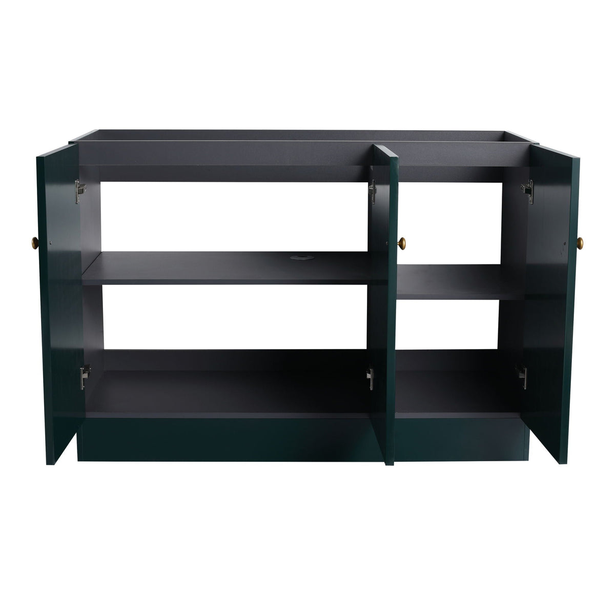 Freestanding bathroom vanity with soft-close doors, dark green frame, storage, HouseOfZazla on Tampa Home & Garden Store