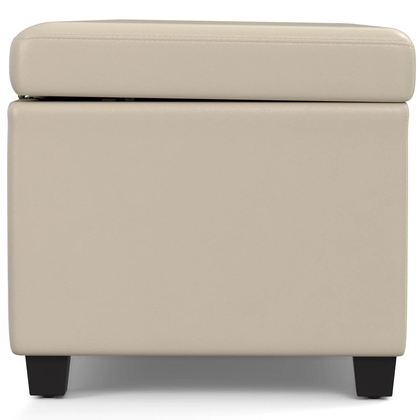 Avalon storage ottoman bench beige leather with dark legs by Unique Piece Furniture on Tampa Home & Garden Store