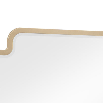 Lexington Bedroom Mirror beige wall mirror with gold-tone curved edge on Tampa Home & Garden Store