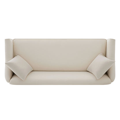 Modern 3 Seat Sofa With Chenille And Two Pillows